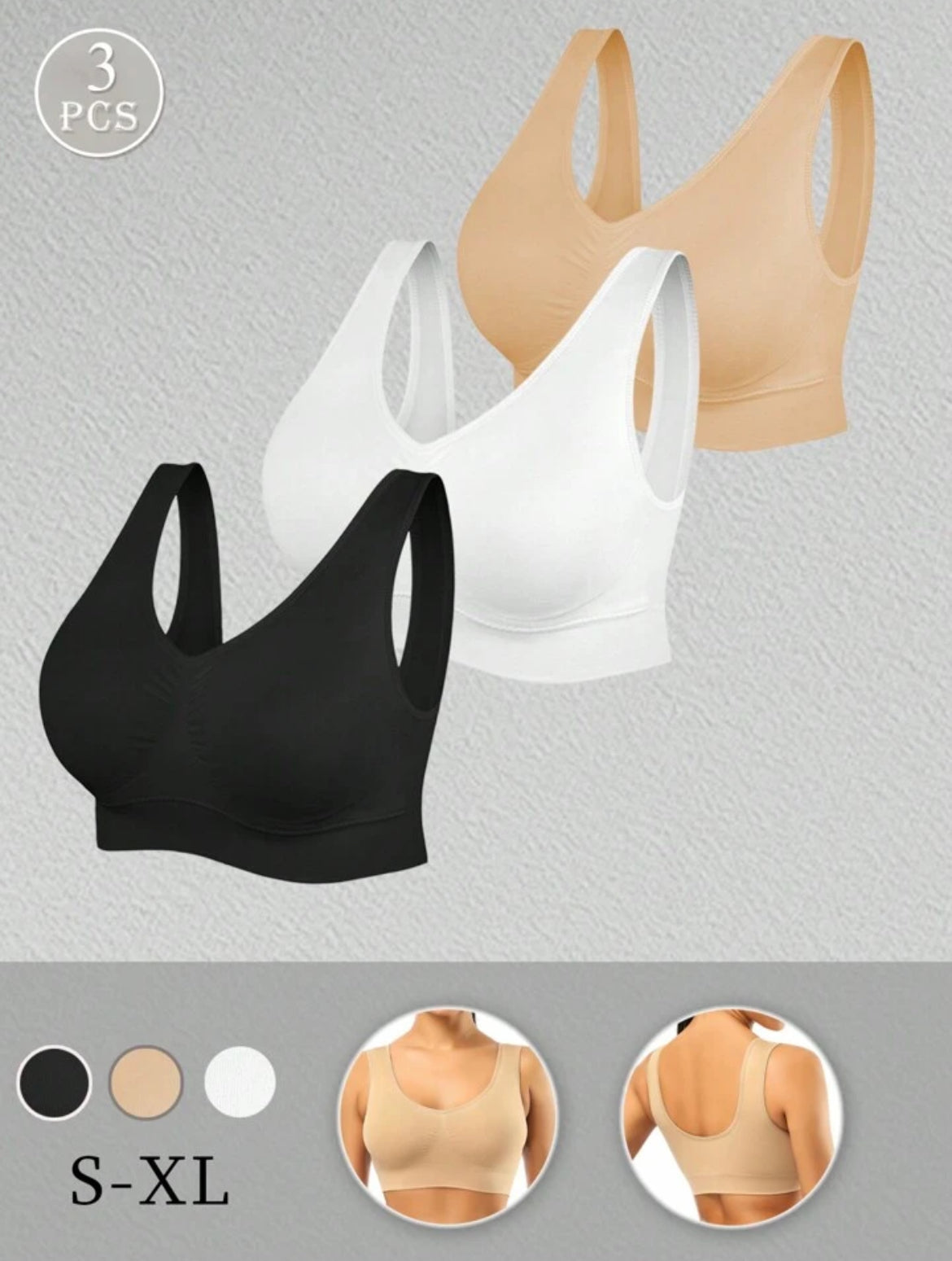 Set de 3 Soutien sin costura